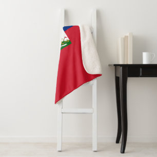 Haiti flag sherpa blanket