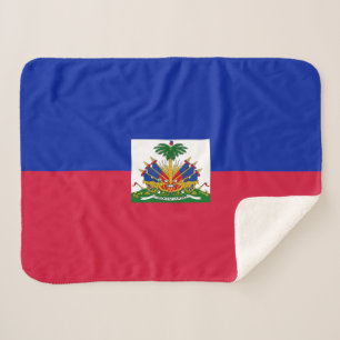 Haiti Flag Sherpa Blanket