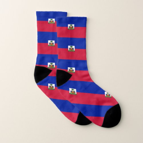 Haiti Flag Socks