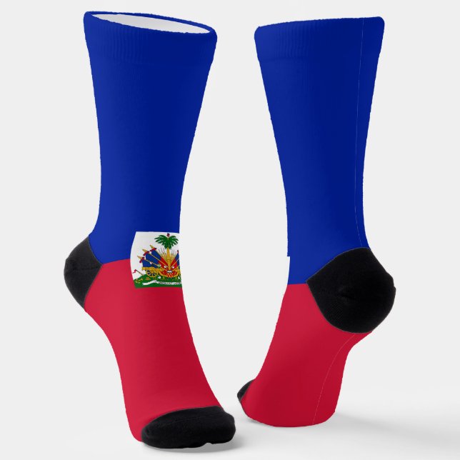 Haiti Flag Socks (Angled)