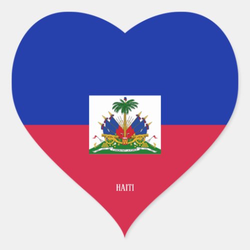 Haiti Flag Splendid Patriotic Heart Sticker