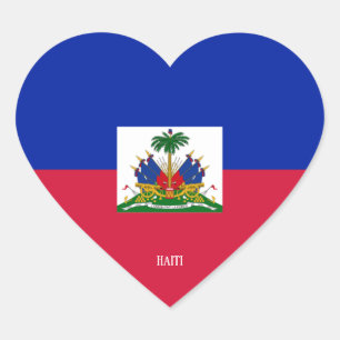 Haiti Flag Splendid Patriotic Heart Sticker