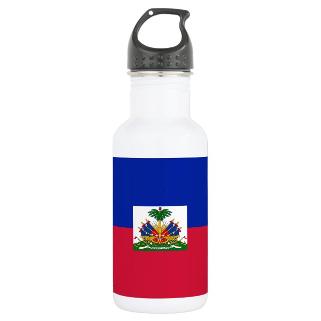 Haiti Flag Stainless Steel Water Bottle (Front)