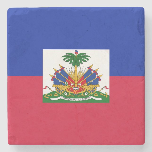 Haiti Flag Stone Coaster (Front)