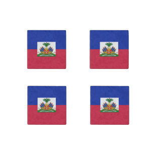 Haiti Flag Stone Magnet