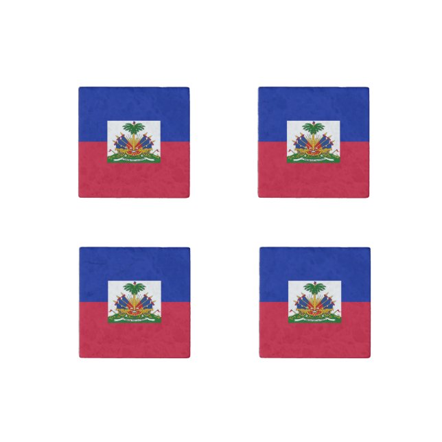 Haiti Flag Stone Magnet (Front)