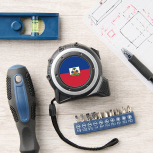 Haiti flag tape measure