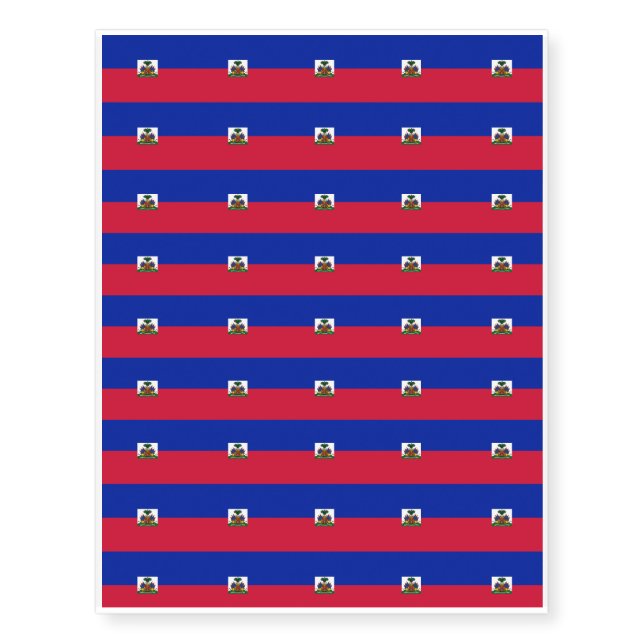 Haiti Flag Temporary Tattoos (Front)