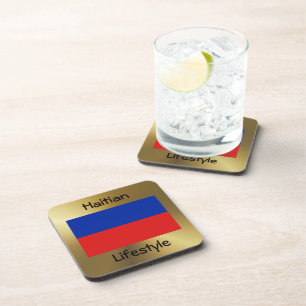 Haiti Flag+Text Coaster