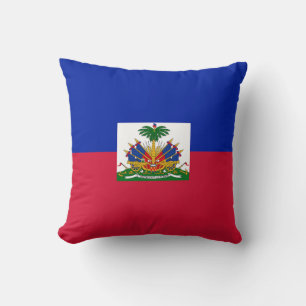 Haiti Flag Throw Pillow