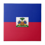Haiti Flag Tile<br><div class="desc">The Haitian flag is a horizontal bicolour with in the center an emblem. The used colors in the flag are blue, red. The proportion of the Haitian flag is 3:5. The Flag of Haiti was adopted in 1986. The first use of the current flag design was in 1806. The last...</div>
