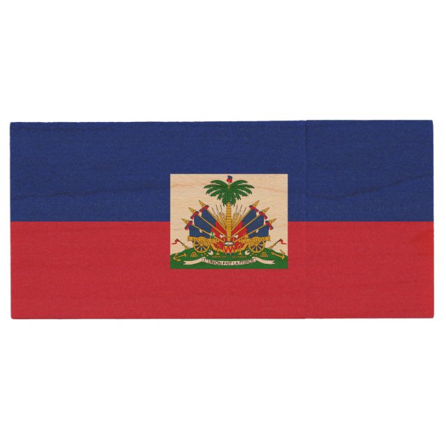 Haiti Flag Wood Flash Drive (Front)