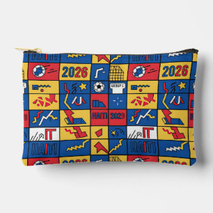Haiti Football Pattern Zipper Bag