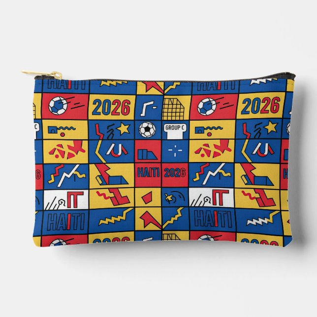 Haiti Football Pattern Zipper Bag (Front)