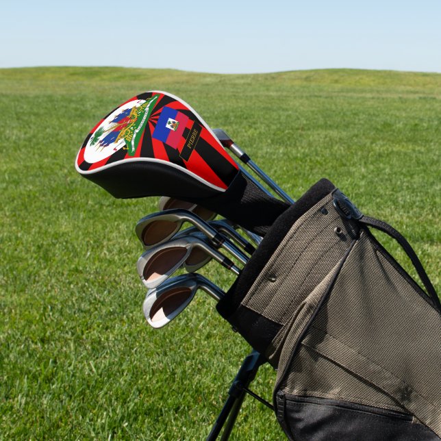 Haiti Golf & premium Haitian Flag / Patriots Golf Head Cover (In Situ)