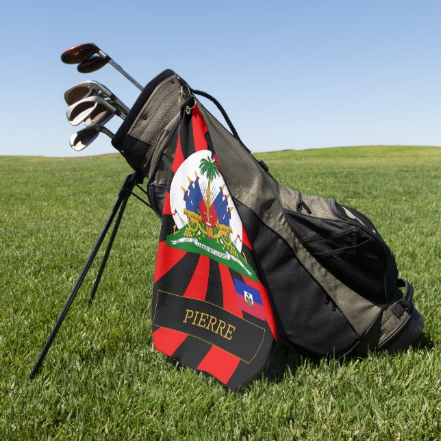 Haiti Golf & premium Haitian Flag / Patriots Golf Towel (Green)