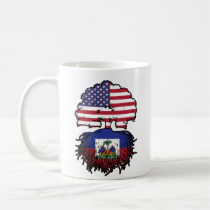 Haiti Haitian American USA Tree Roots Flag Coffee Mug