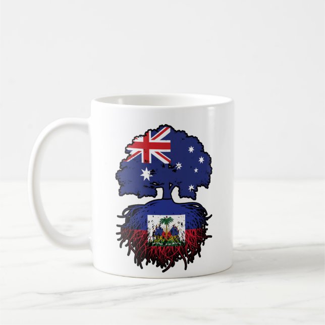 Haiti Haitian Australian Australia Tree Roots Flag Coffee Mug (Left)