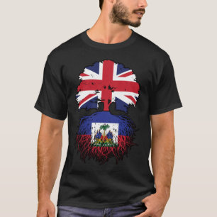 Haiti Haitian British UK Tree Roots Flag T-Shirt