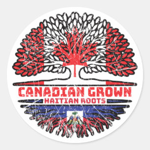Haiti Haitian Canadian Canada Tree Roots Flag Classic Round Sticker
