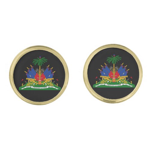 Haiti  Haitian Coat of Arms Flag  business Cufflinks