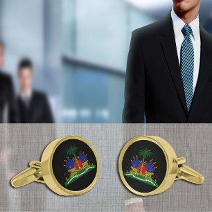 Haiti & Haitian Coat of Arms, Flag / business Cufflinks