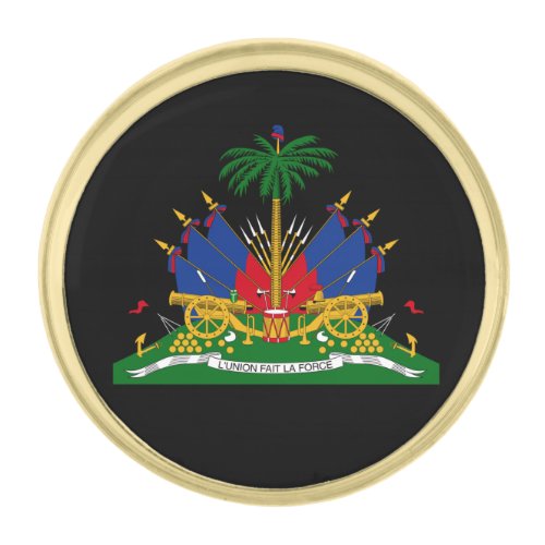 Haiti  Haitian Coat of Arms Flag  business Gold Finish Lapel Pin