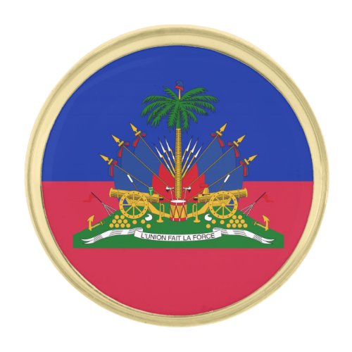 Haiti  Haitian Coat of Arms Flag  business Gold Gold Finish Lapel Pin
