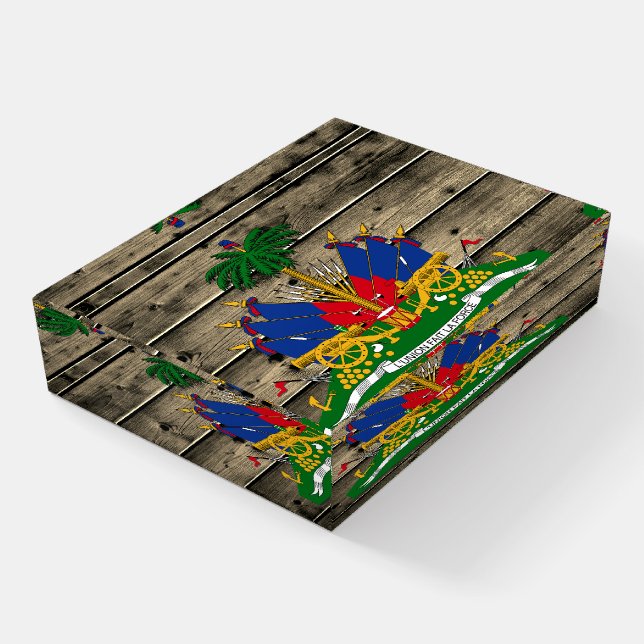 Haiti & Haitian Coat of Arms, flag / patriotic Paperweight (Angled)