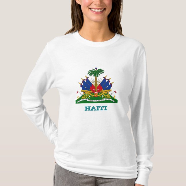 Haiti & Haitian Coat of Arms Tees, flag fashion T-Shirt (Front)
