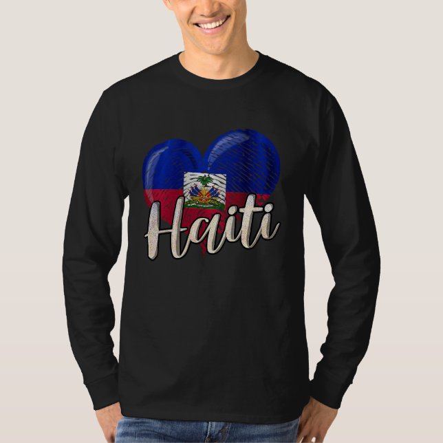 Haiti Haitian Country Flag Day Love Heart Proud Ay T-Shirt (Front)