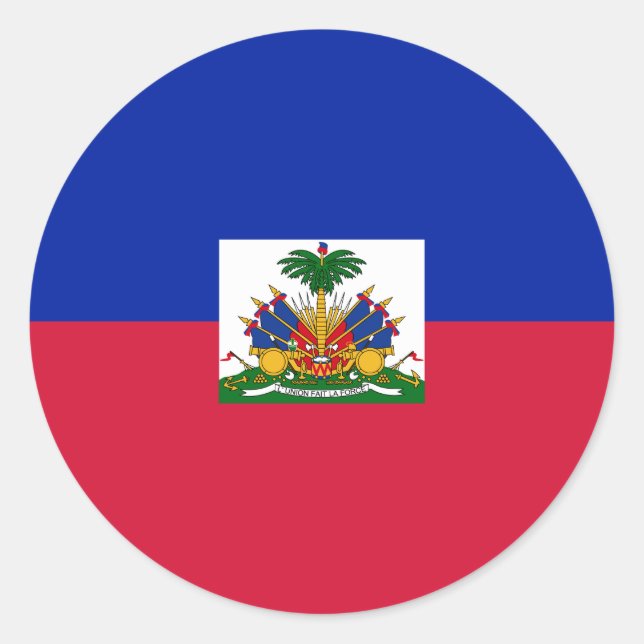 Haiti (Haitian) Flag Classic Round Sticker (Front)