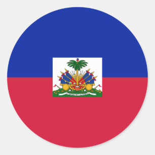 Haiti (Haitian) Flag Classic Round Sticker