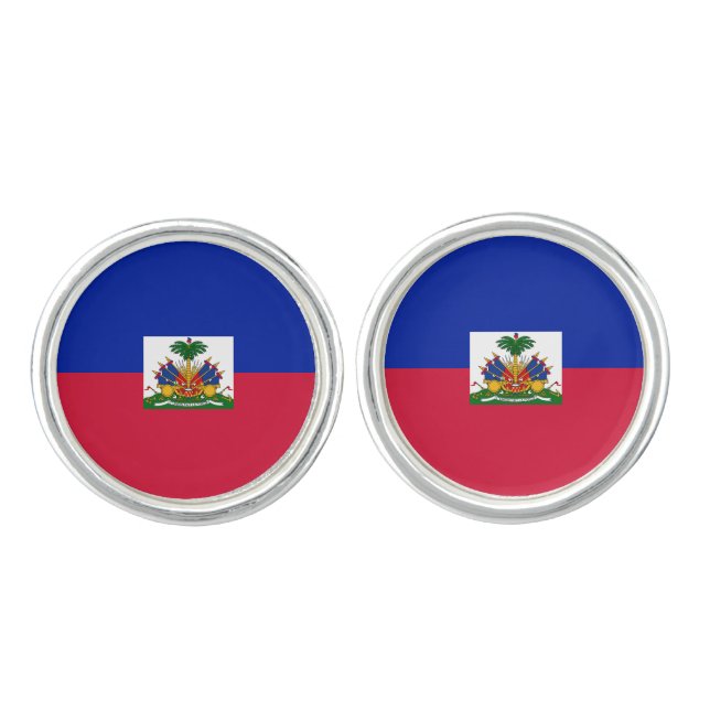 Haiti (Haitian) Flag Cufflinks (Front)