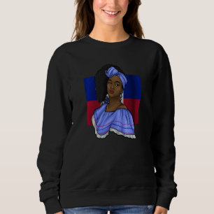 Haiti Haitian Flag Day Creole Proud Woman Happy Ay Sweatshirt