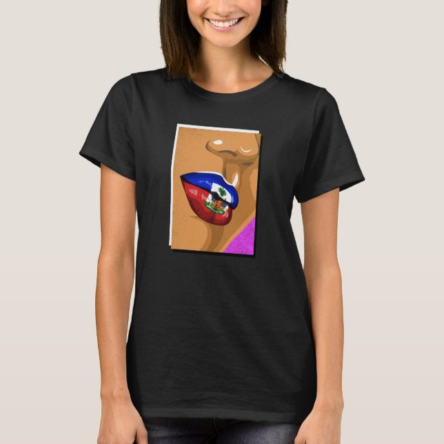 Haiti Haitian Flag Day Creole Proud Woman Happy Ay T-Shirt (Front)