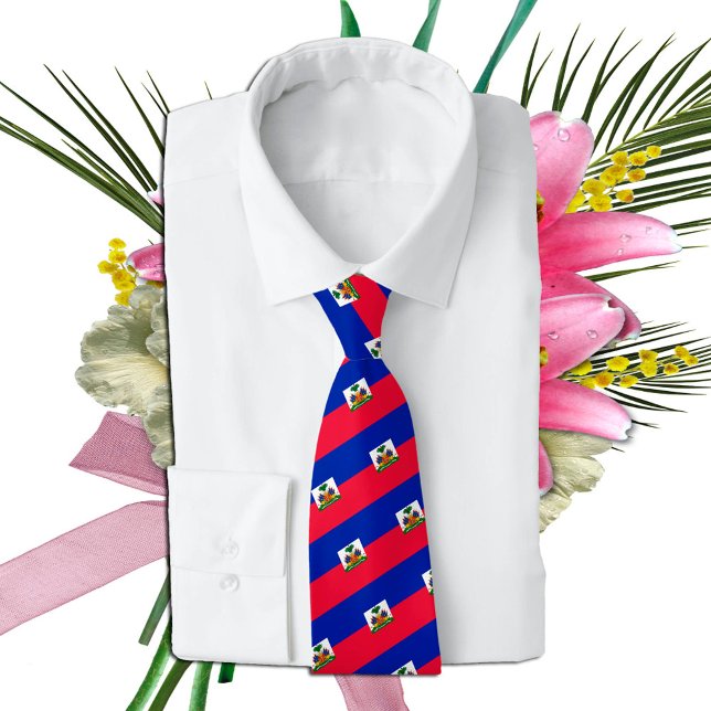 Haiti & Haitian Flag fashion / business Neck Tie (Creator Uploaded)