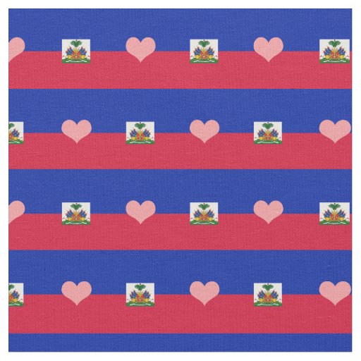 Haiti, Haitian Flag & Heart Fabric /fashion