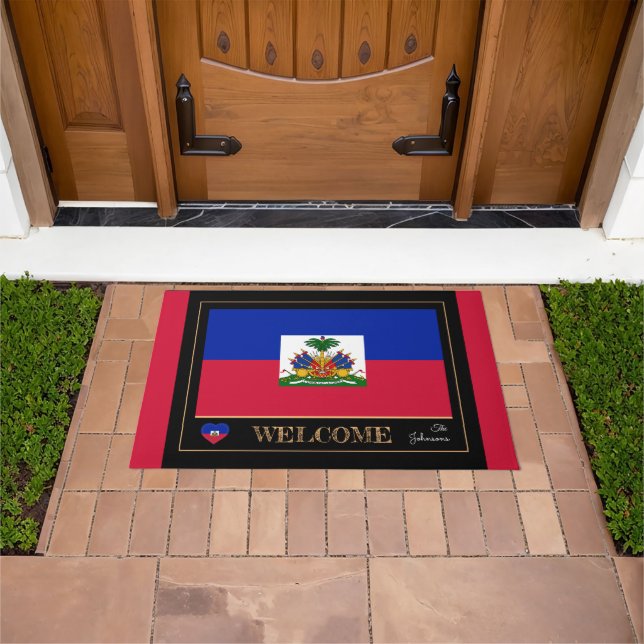 Haiti & Haitian Flag house mats /sports Welcome (Outdoor)