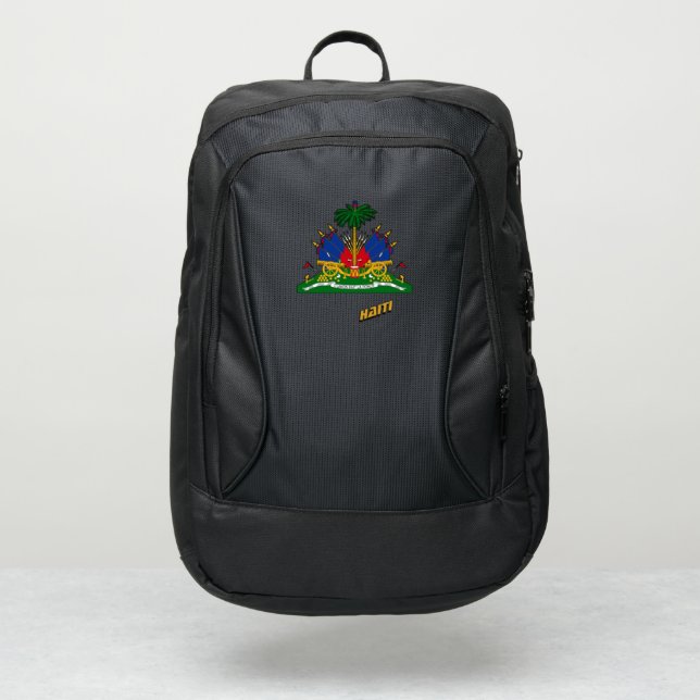 Haiti & Haitian Flag laptop / School Port Authority® Backpack (Front)