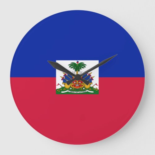 Haiti Haitian Flag Large Clock