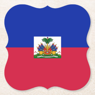 Haiti (Haitian) Flag Paper Coaster