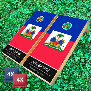 Haiti & Haitian Flag personalized / Family fun Cornhole Set