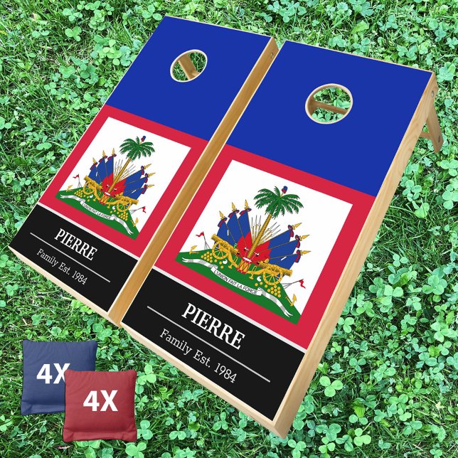 Haiti & Haitian Flag personalized / Family fun Cornhole Set (Creator Uploaded)