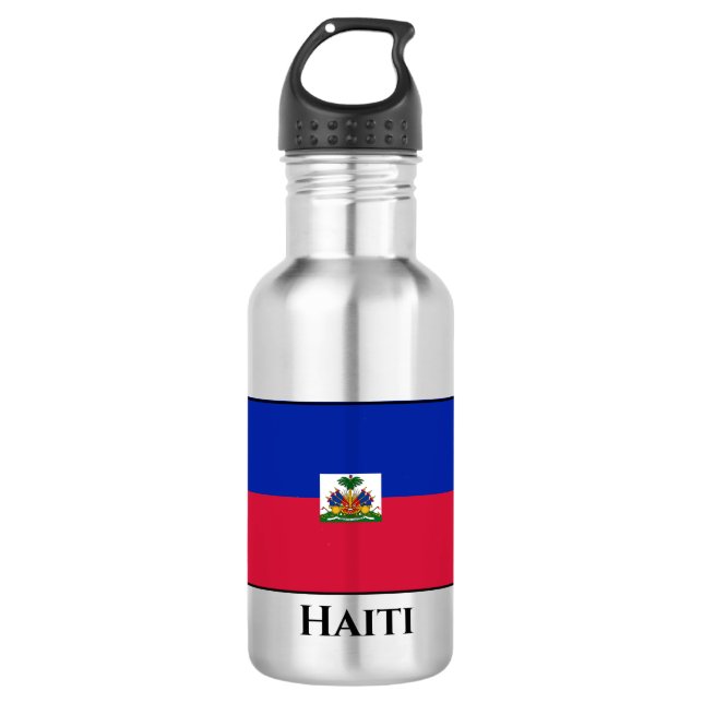 Haiti (Haitian) Flag Stainless Steel Water Bottle (Front)
