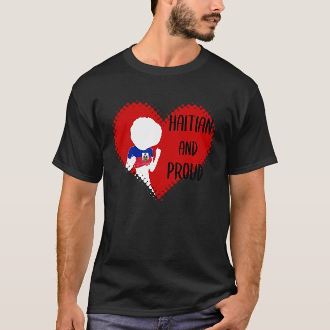 Haiti Haitian Love Flag Proud Woman Princess Crown T-Shirt (Front)