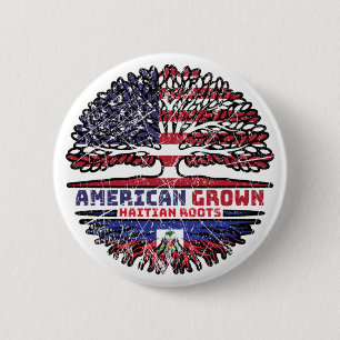 Haiti Haitian US American USA United States Tree Button