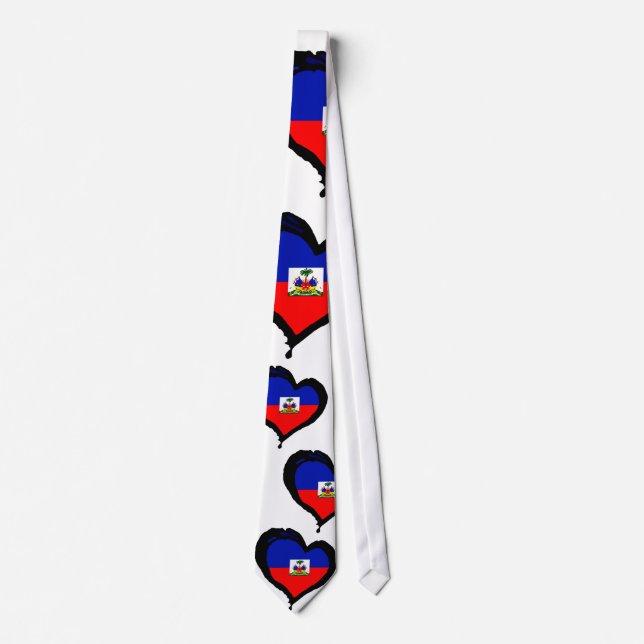 Haiti Heart Flag Neck Tie (Front)