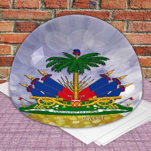 Haiti Holiday, Dome, patriotic Haitian Flag Paperweight