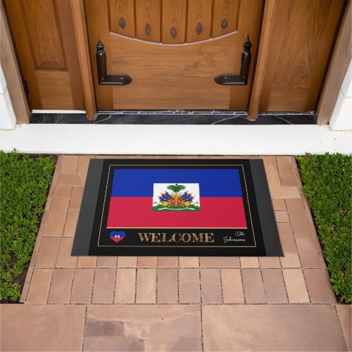 Haiti house mat Haitian Flag sports  Welcome Doormat